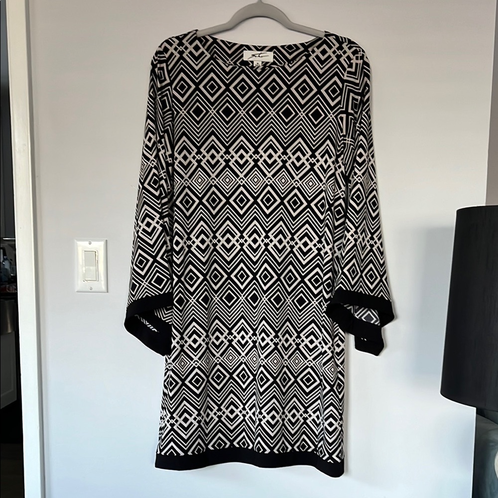 Geometric Black and White Dress